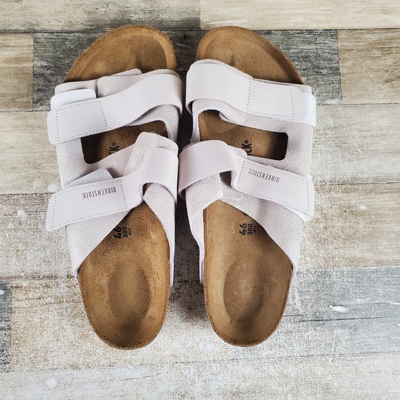 Birkenstock‎ Uji Sandals Mens Sz 13 Antique White Comfort Suede Slip On Birkenstock Uji Sandals Mens Sz 13 Antique White Comfort  main image 3